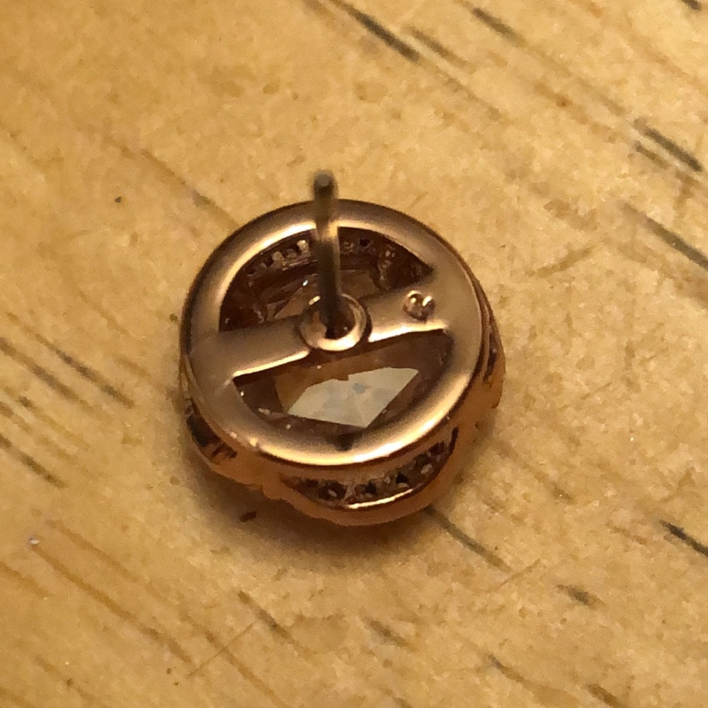 Kate Spade That Sparkle Large Round Rose Gold Tone & Clear CZ Stud Earrings NWT - Picture 7 of 15